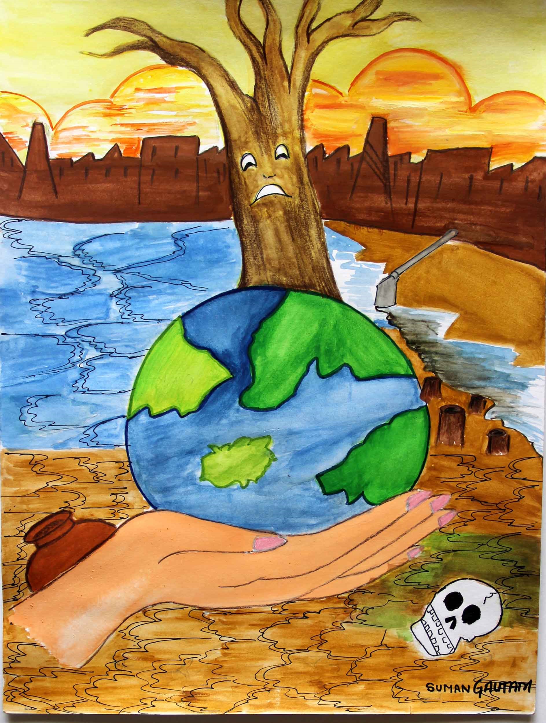 Earth day Drawing | Earth Day poster | World Earth Day Poster drawing easy  | World Environment Day | Earth day drawing, Earth day posters, Save earth  drawing