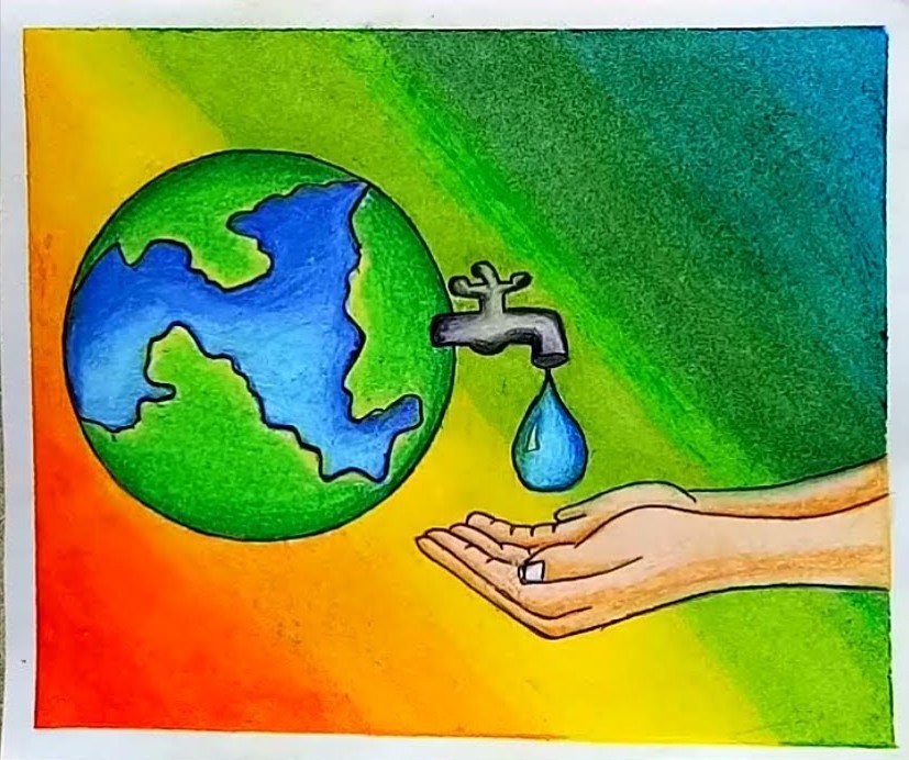water day drawing||save water save environment poster painting - YouTube-nextbuild.com.vn