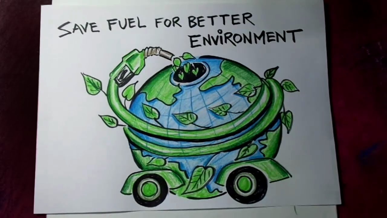 A poster on save fuel for better environment on Craiyon